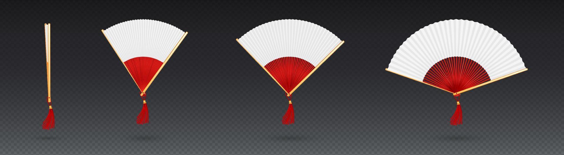 Chinese hand fan, traditional asian accessory vector