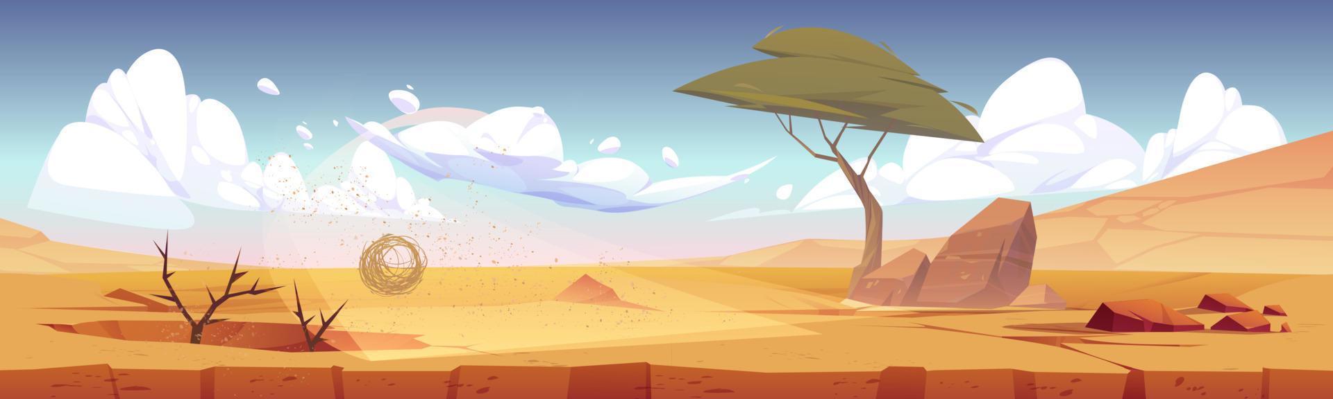 paisaje del desierto africano, fondo para el juego vector