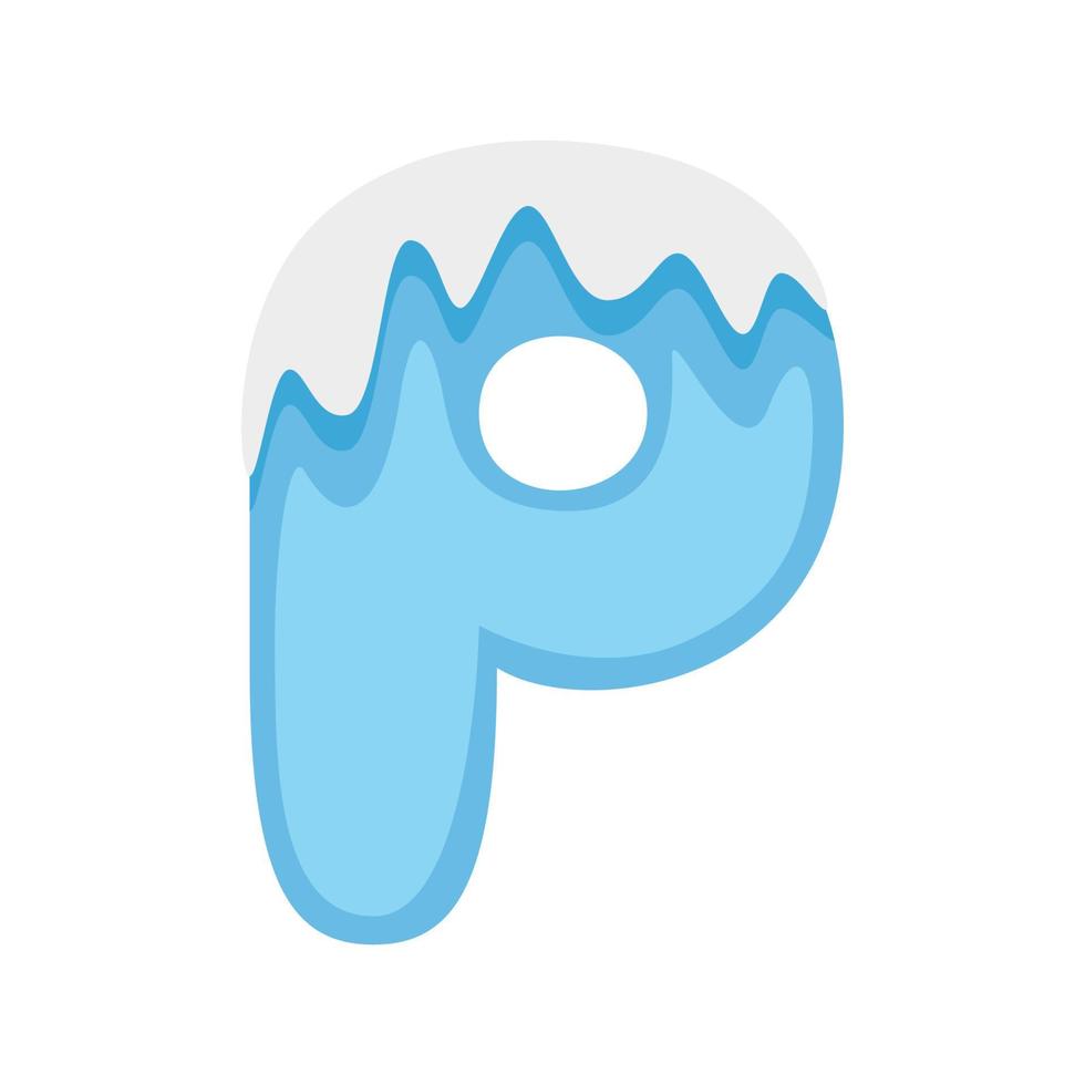 Letter P Snow, vector illustration