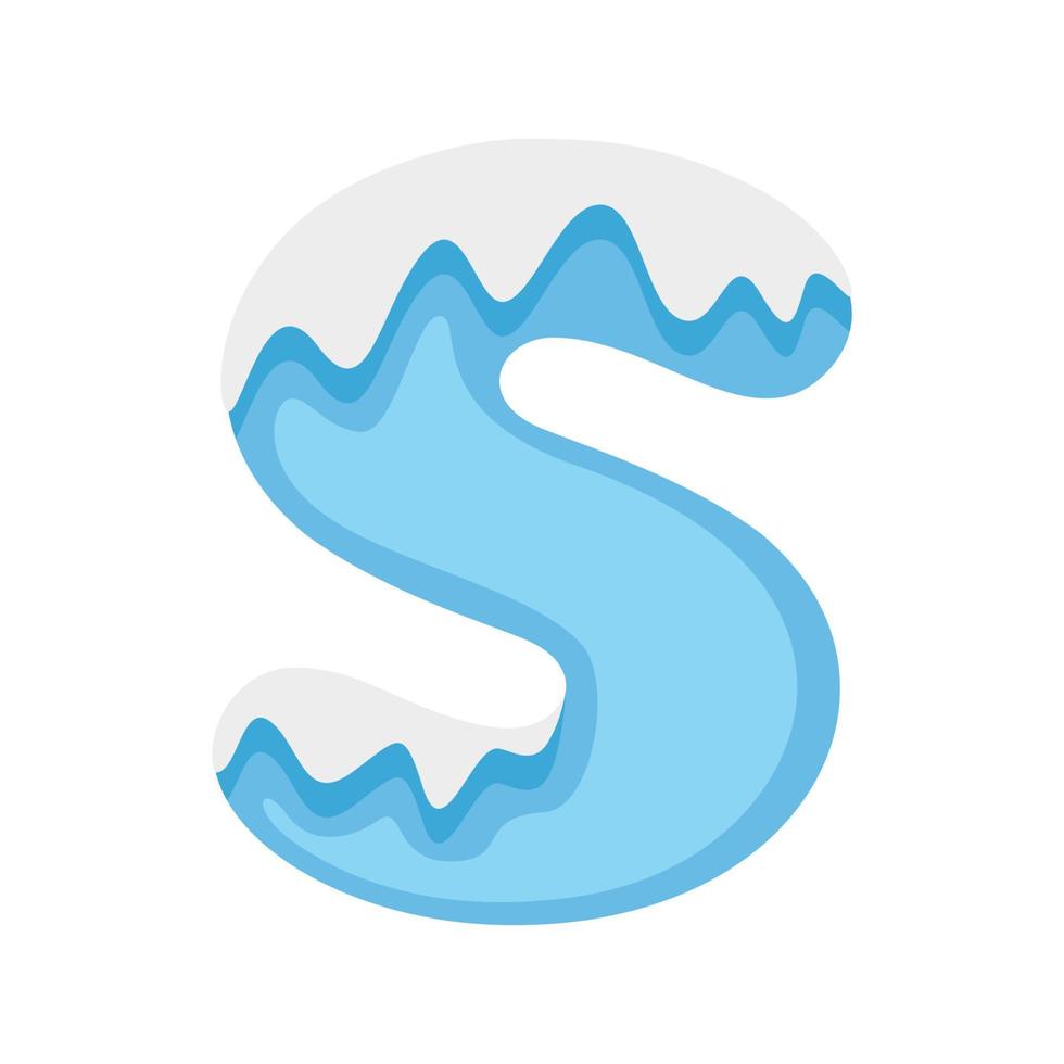 Letter S Snow, vector illustration