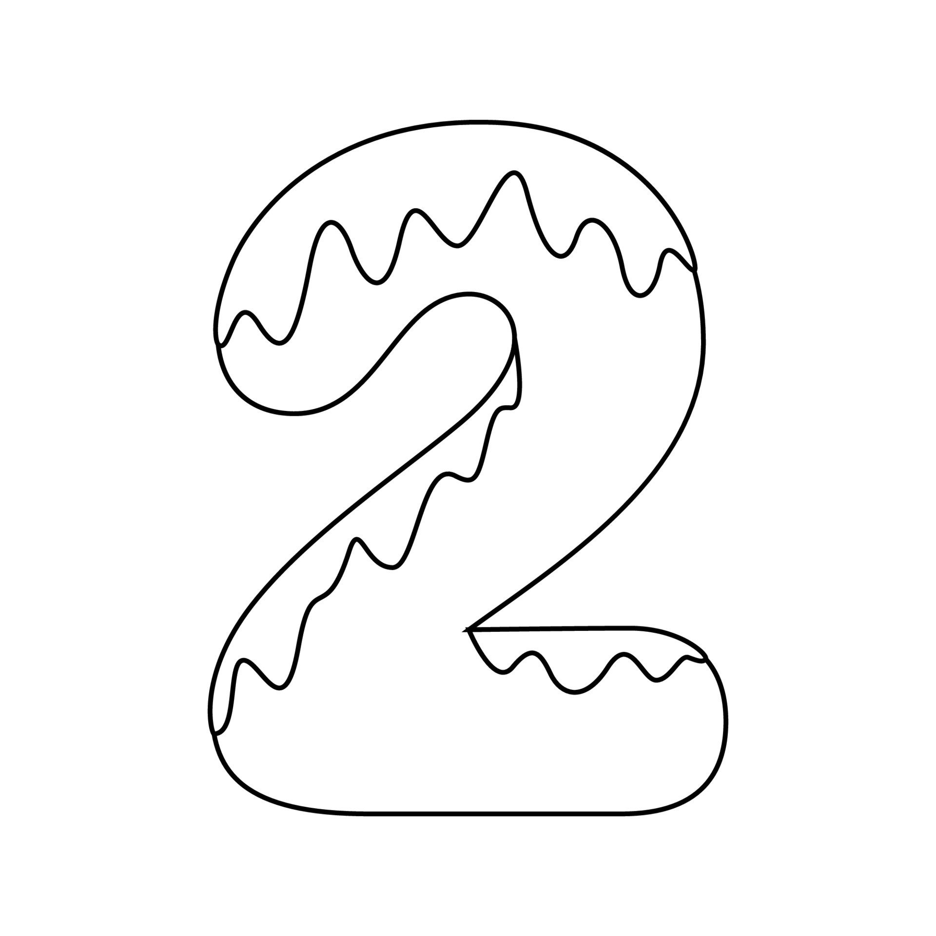 Coloring page with Number 2 for kids 12746828 Vector Art at Vecteezy