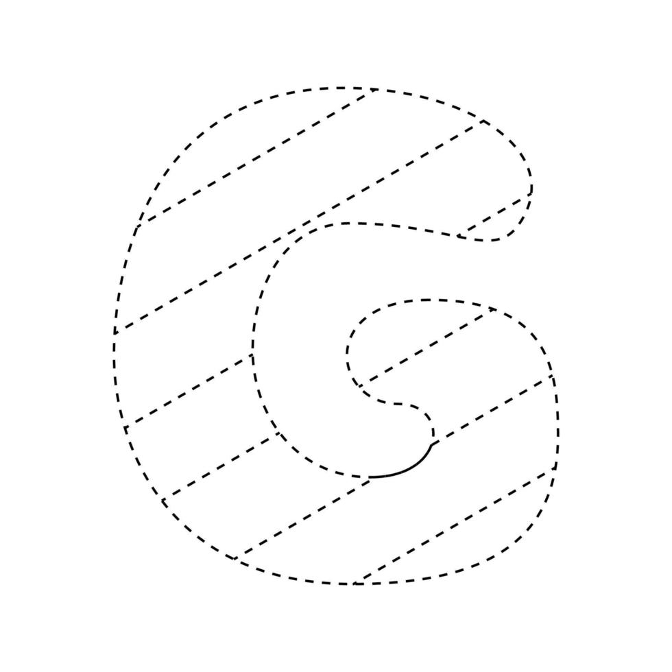 Letter G tracing worksheet for kids vector
