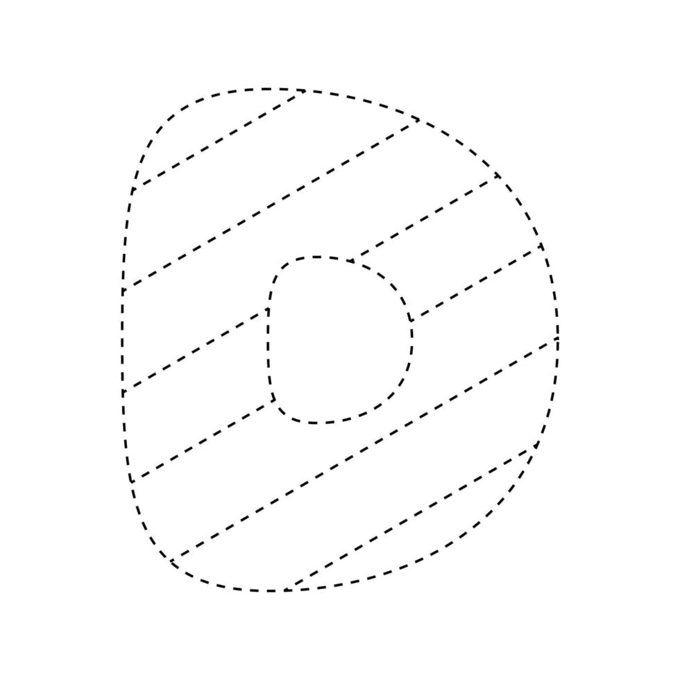 Letter D tracing worksheet for kids vector