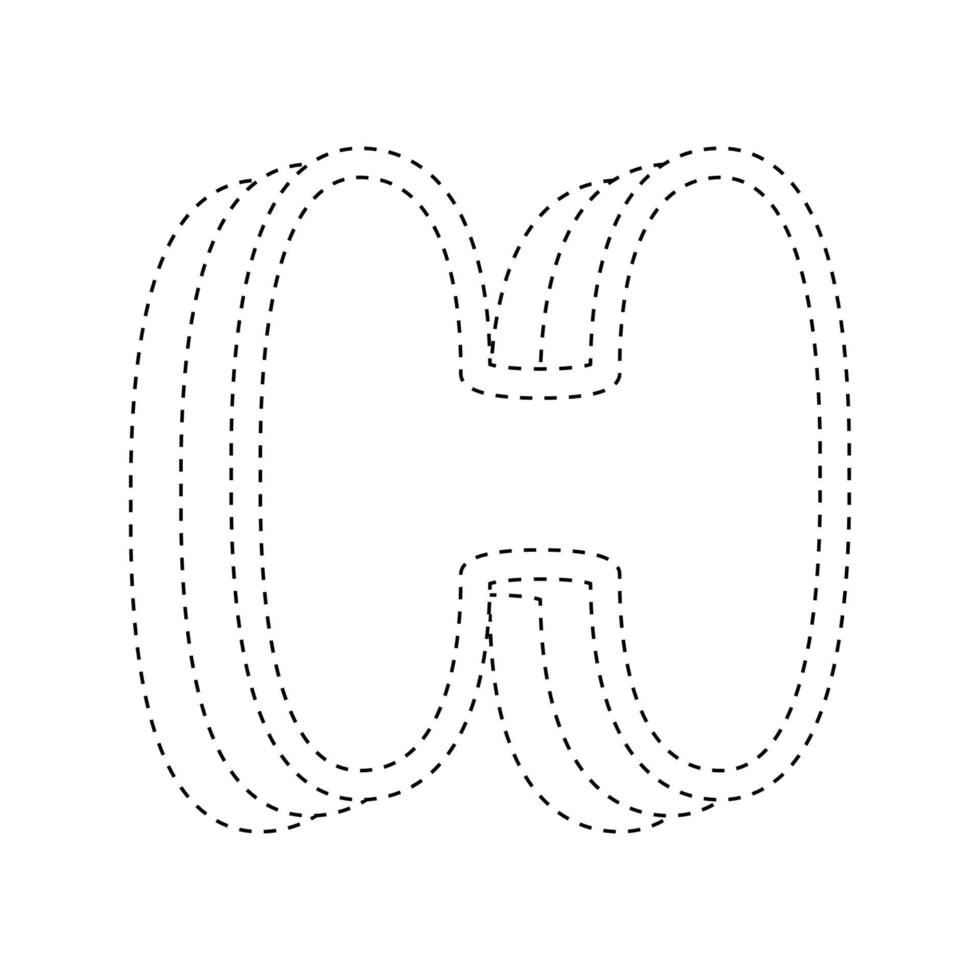 Letter H tracing worksheet for kids vector