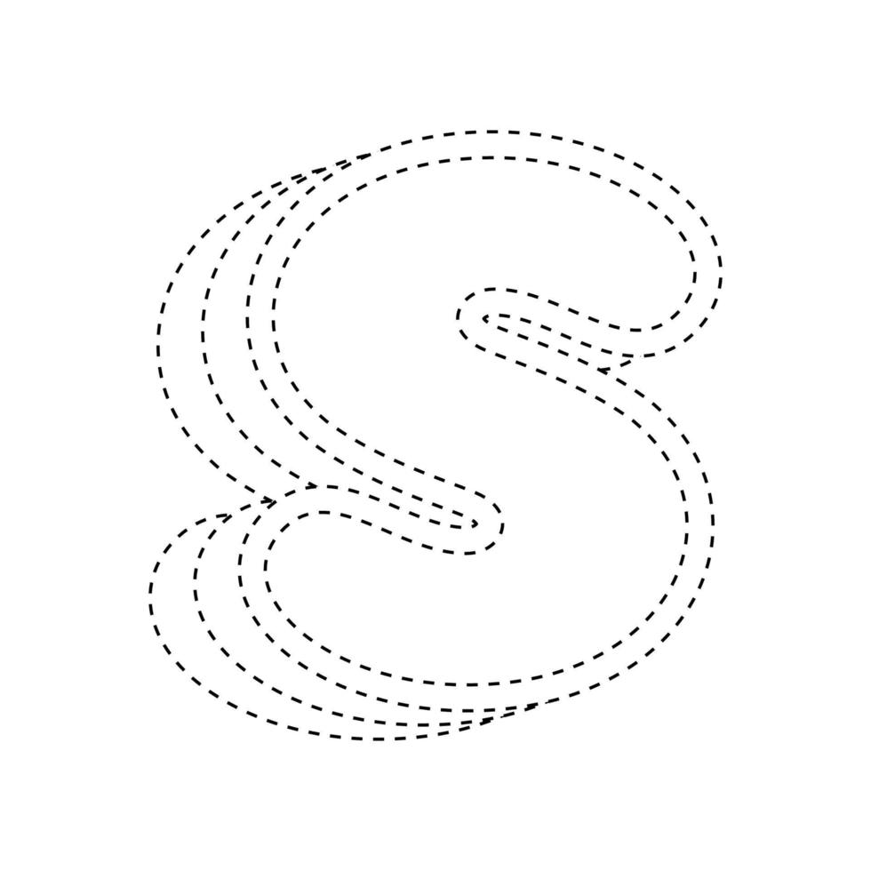 Letter S tracing worksheet for kids 12746845 Vector Art at Vecteezy