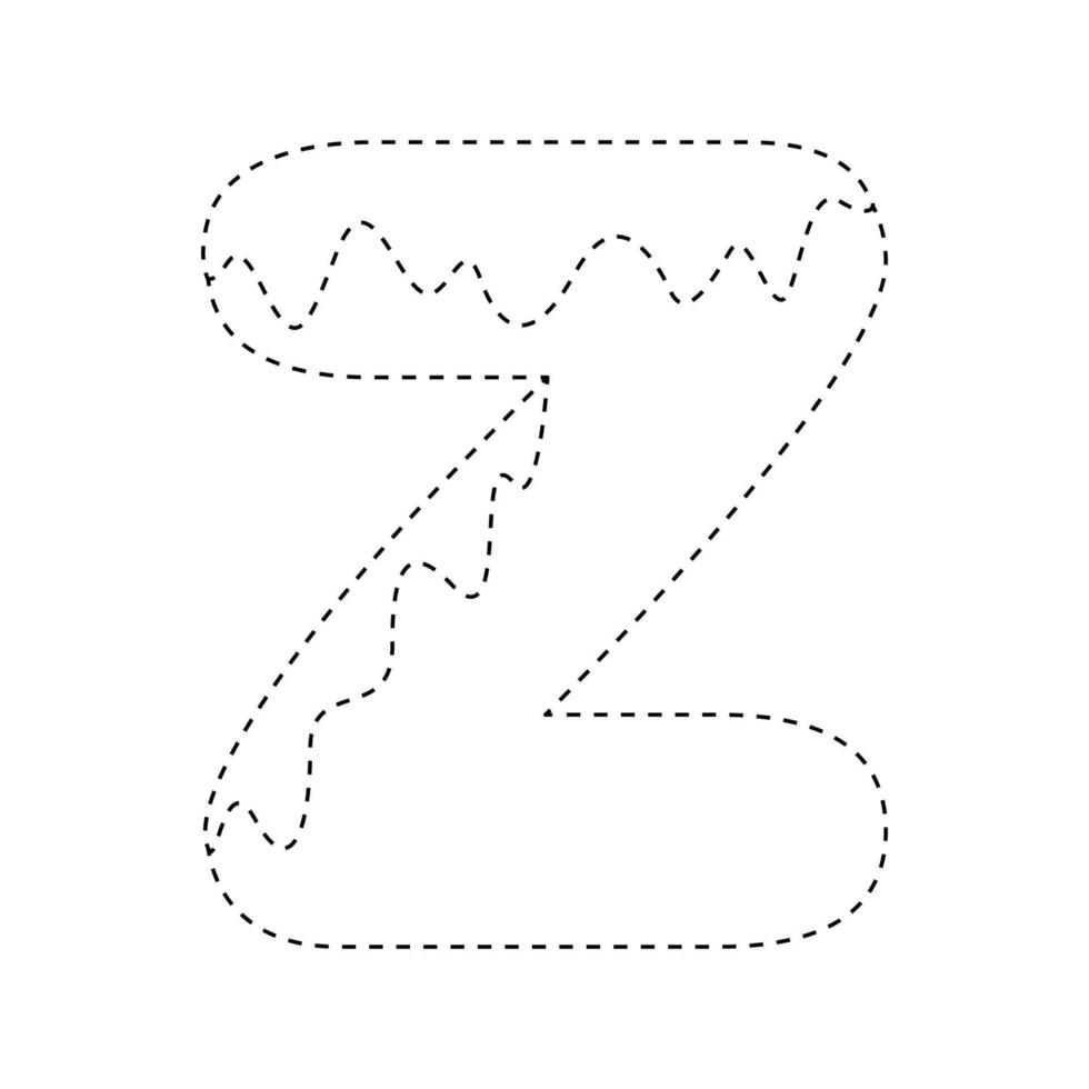 Letter Z tracing worksheet for kids 12746903 Vector Art at Vecteezy