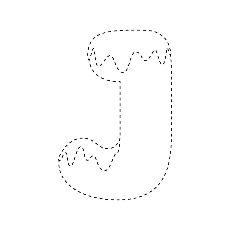 Letter J tracing worksheet for kids vector