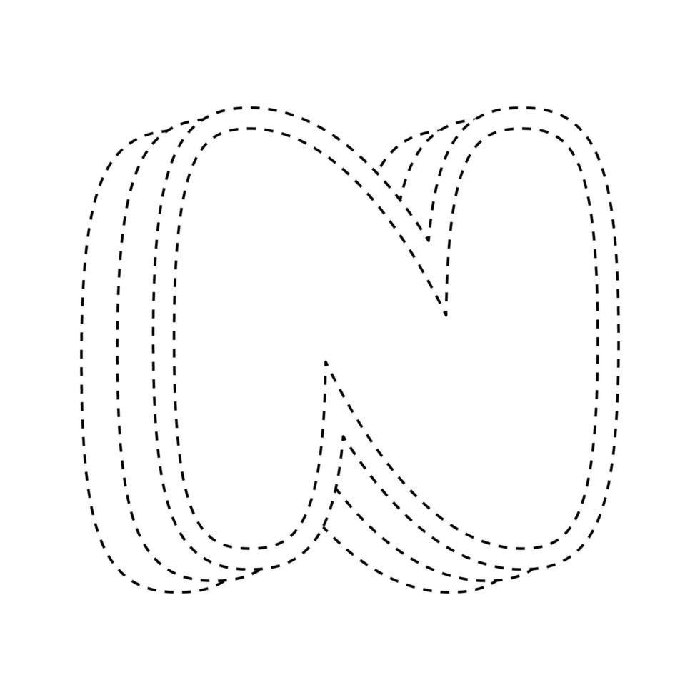 Letter N tracing worksheet for kids vector