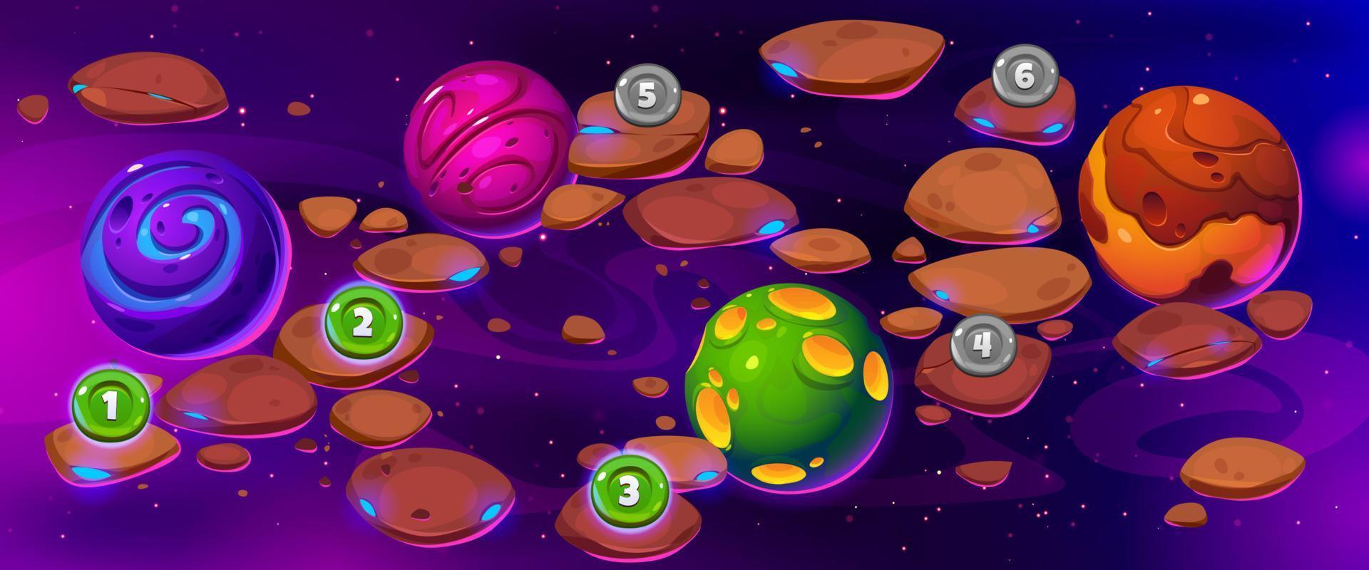 Space game background cartoon ui design vector