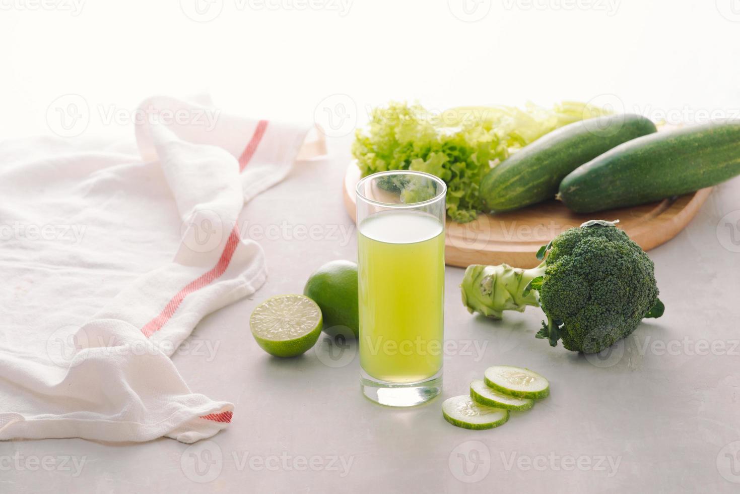 Various freshly squeezed vegetable juices for Fasting photo