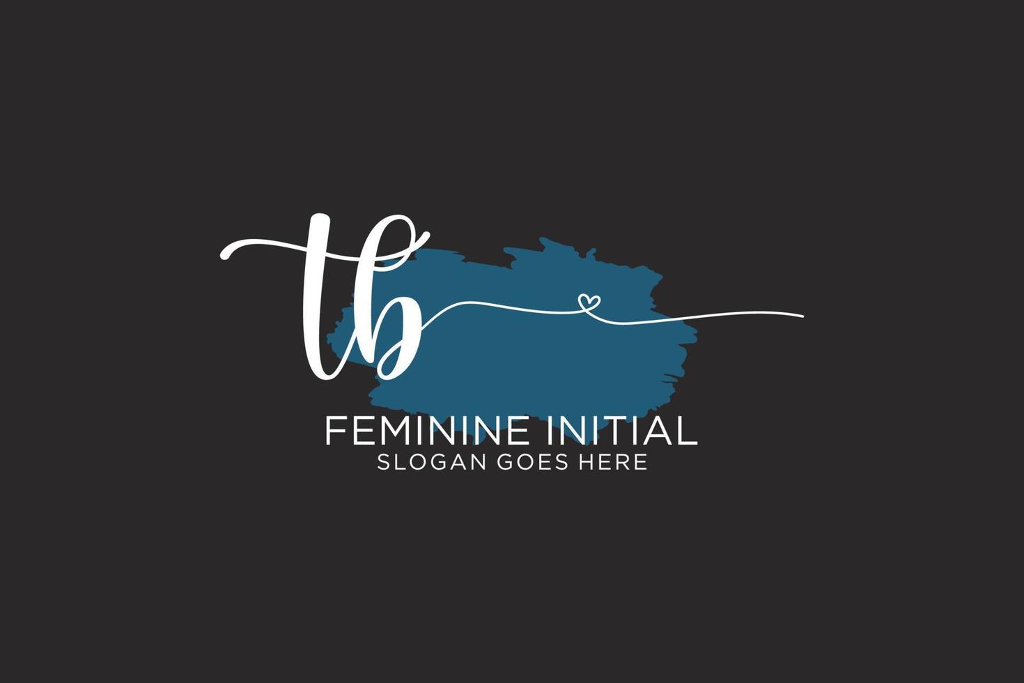Initial TB beauty monogram and elegant logo design handwriting logo of initial signature, wedding, fashion, floral and botanical with creative template. vector