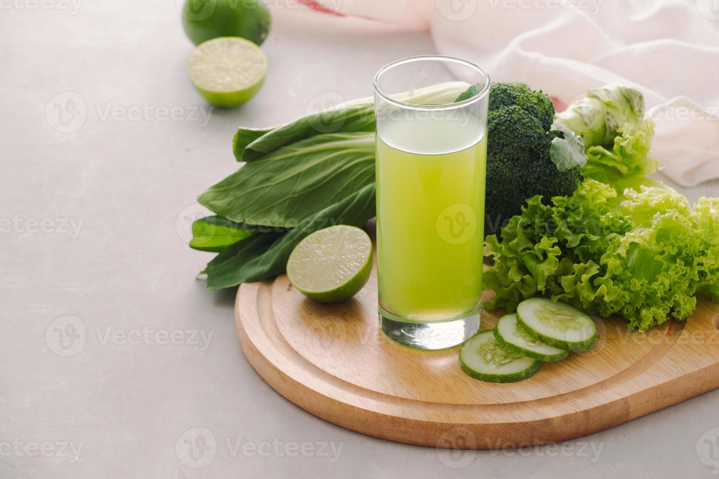 Various freshly squeezed vegetable juices for Fasting photo