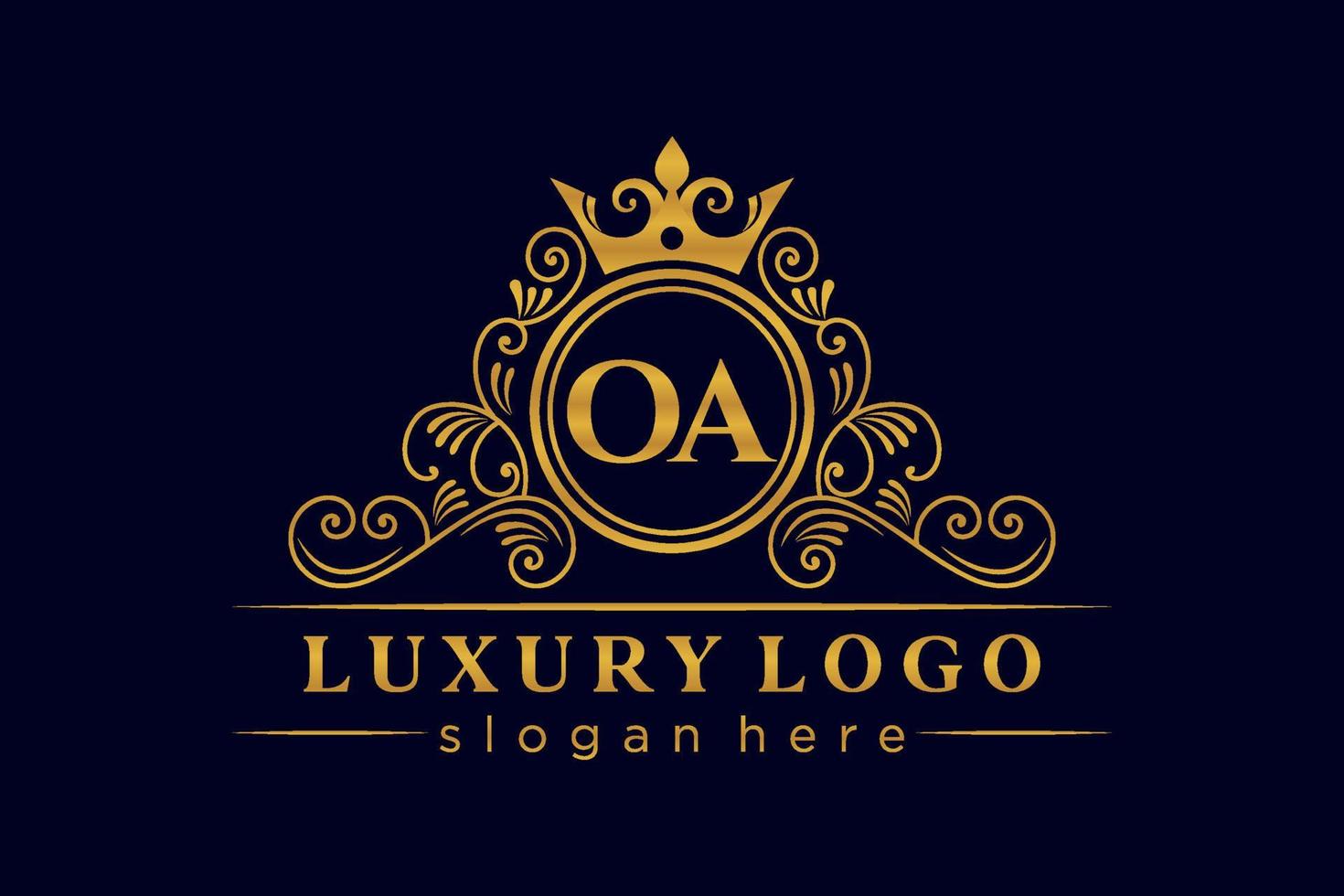 oa letra inicial oro caligráfico femenino floral dibujado a mano monograma heráldico antiguo estilo vintage diseño de logotipo de lujo vector premium