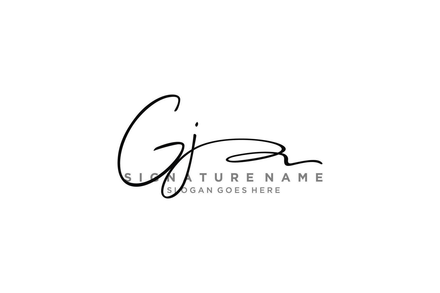Initial GJ Letter Signature Logo Template elegant design logo Sign Symbol template vector icon