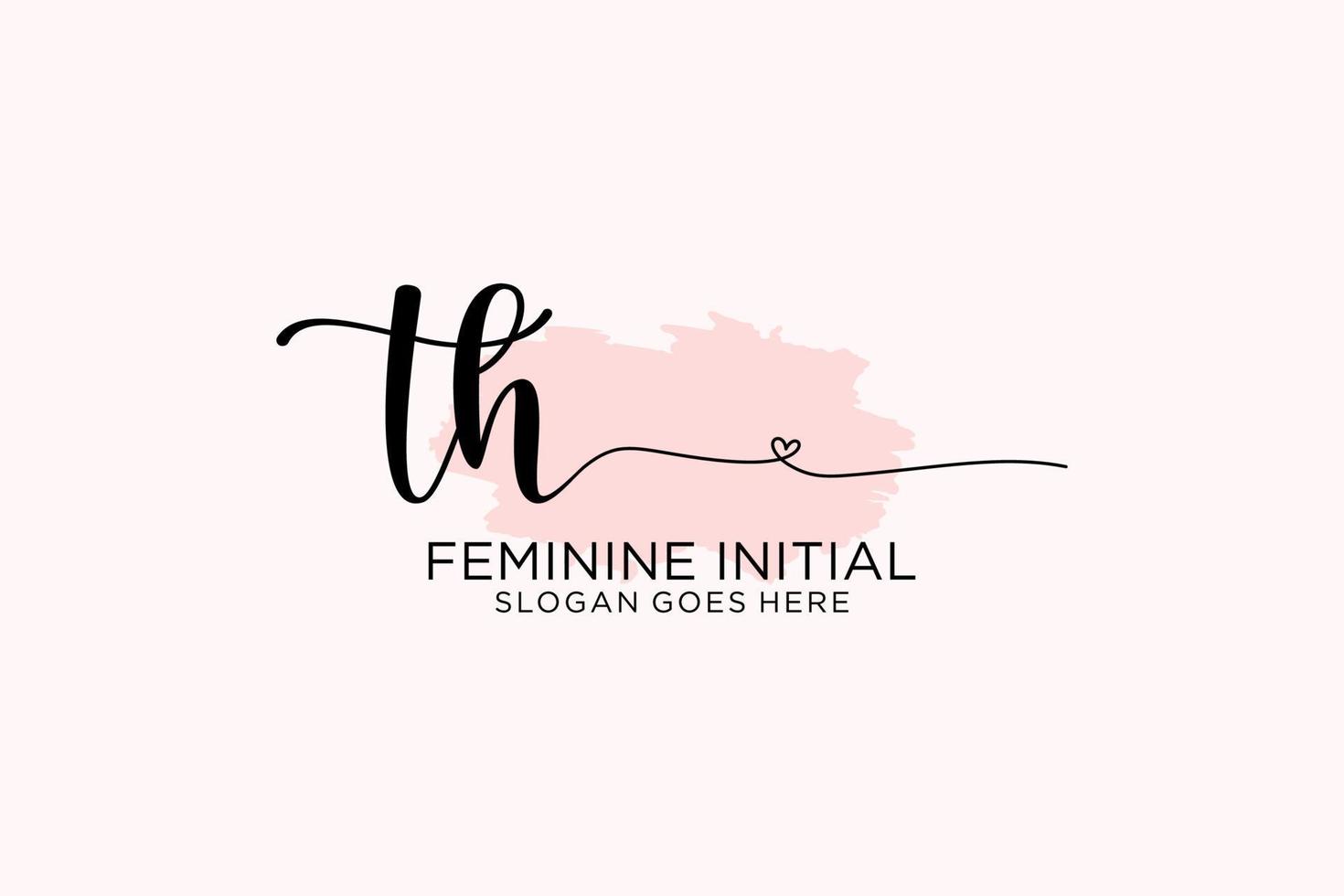 Initial TH beauty monogram and elegant logo design handwriting logo of initial signature, wedding, fashion, floral and botanical with creative template. vector