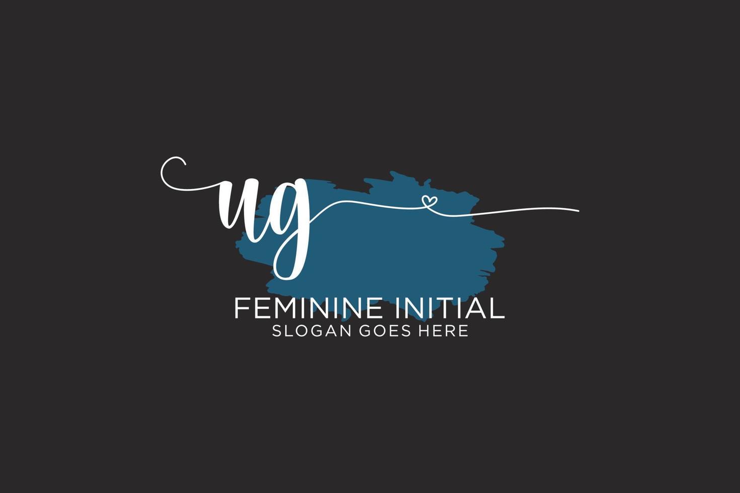 Initial UG beauty monogram and elegant logo design handwriting logo of initial signature, wedding, fashion, floral and botanical with creative template. vector