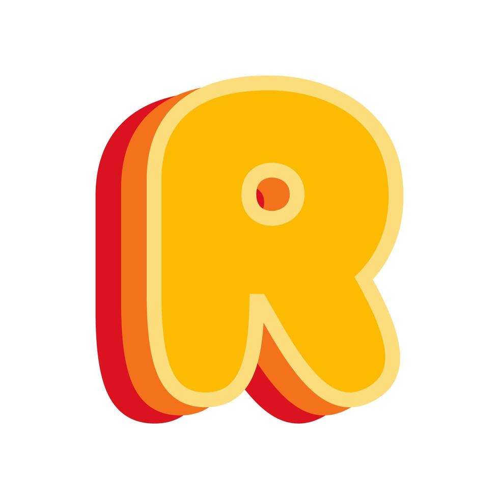 Letter R Orange, vector illustration