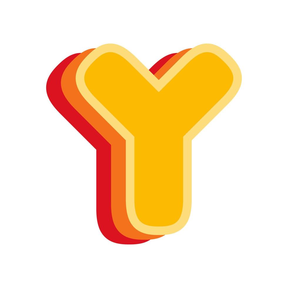 Letter Y Orange, vector illustration