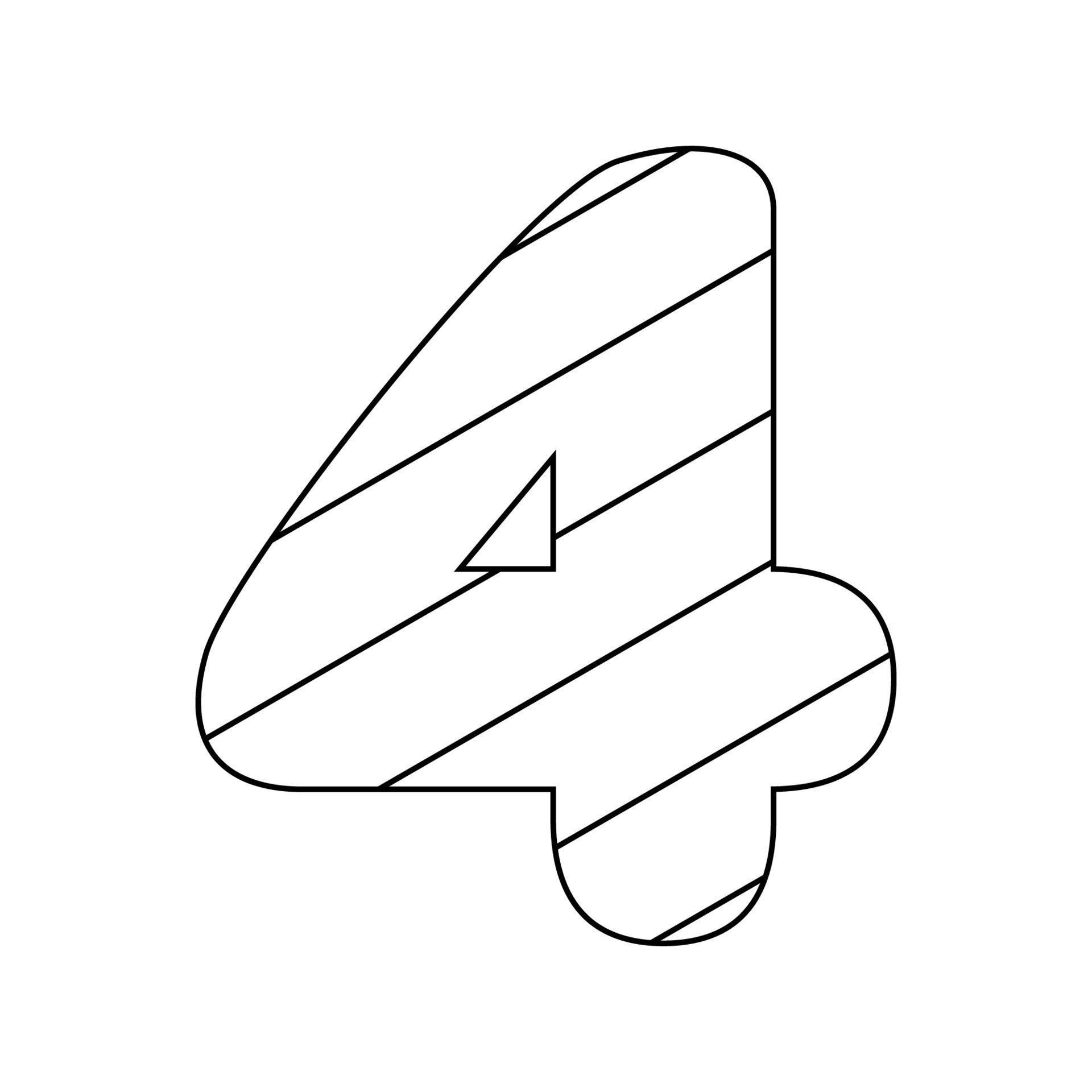 Coloring page with Number 4 for kids 12748105 Vector Art at Vecteezy