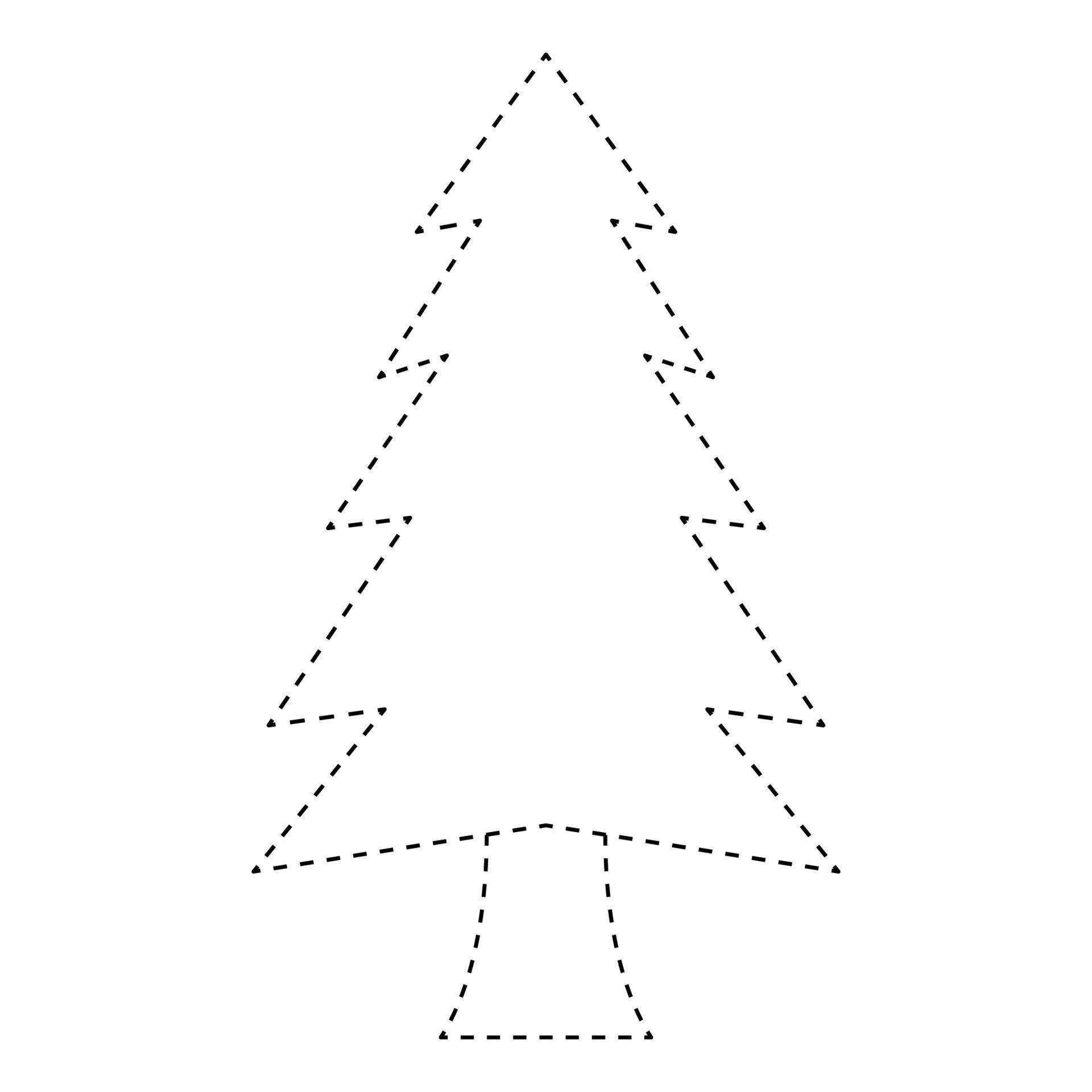 Christmas Tree tracing worksheet for kids 12748108 Vector Art at Vecteezy