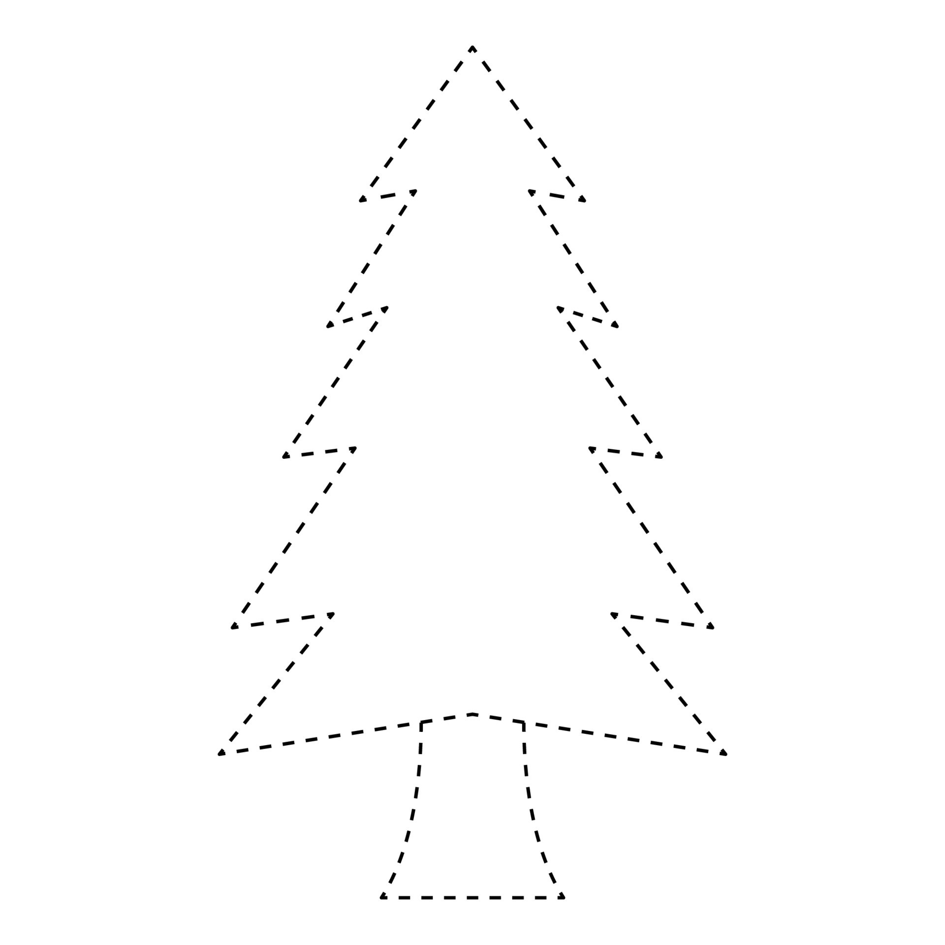 Christmas Tree tracing worksheet for kids 12748108 Vector Art at Vecteezy