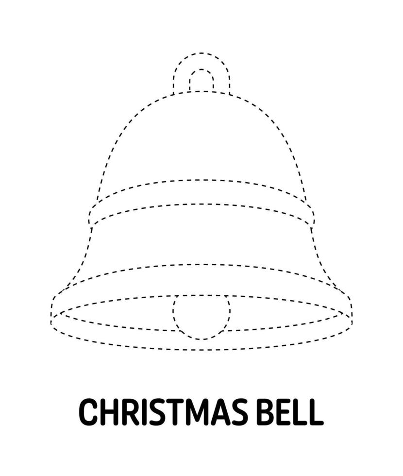 Christmas Bell tracing worksheet for kids 12748109 Vector Art at Vecteezy