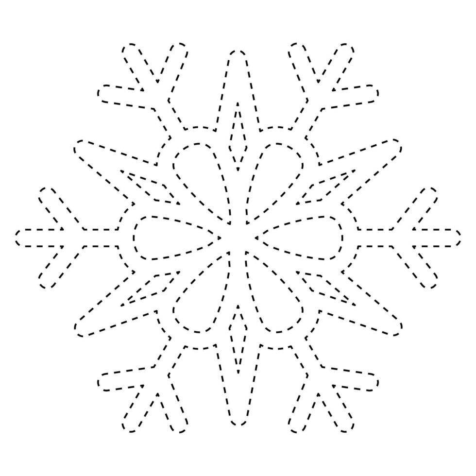 Snowflake tracing worksheet for kids 12748115 Vector Art at Vecteezy