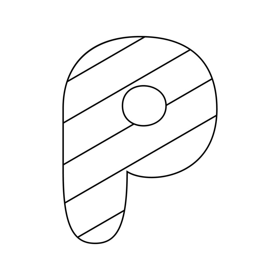 Coloring page with Letter P for kids vector