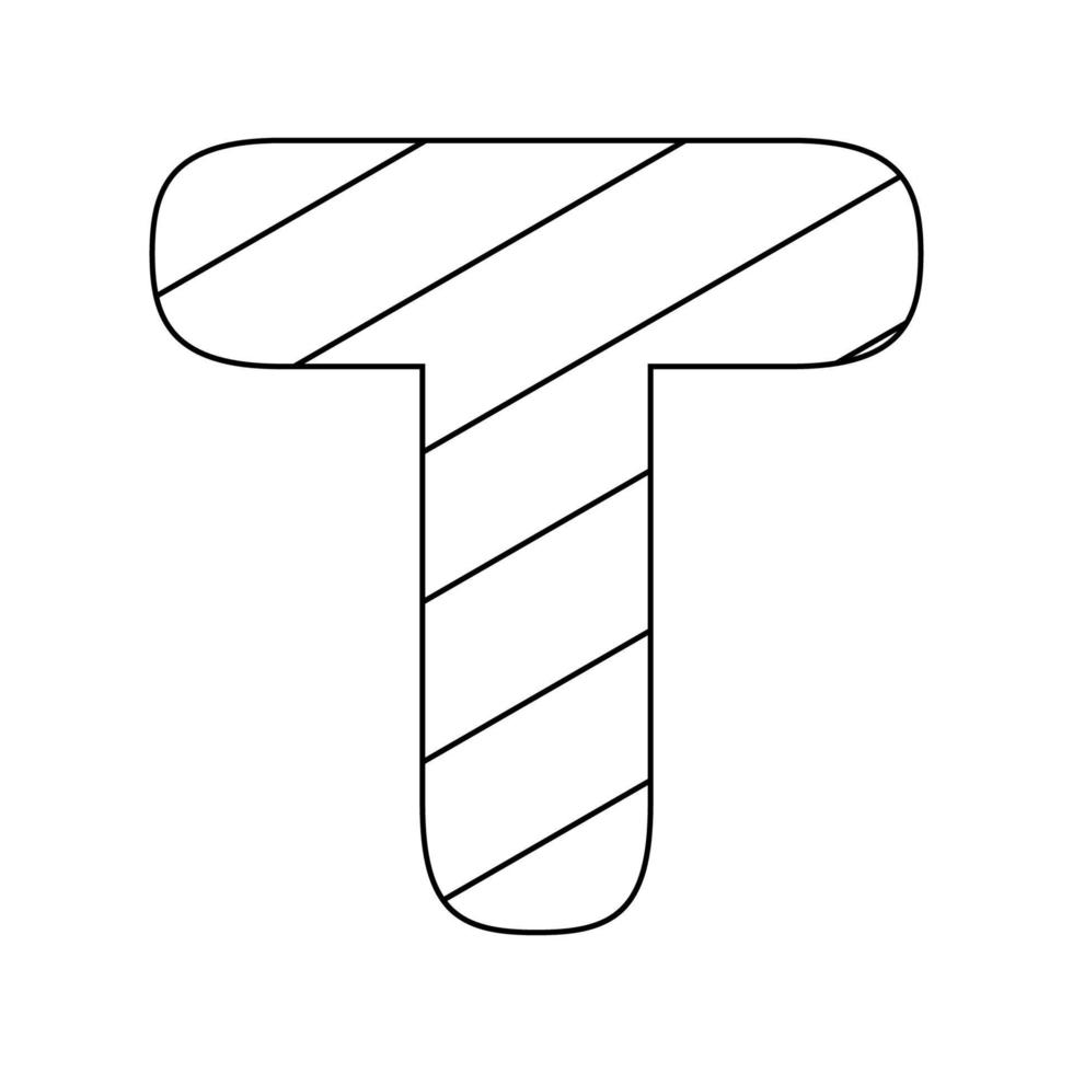 Coloring page with Letter T for kids vector