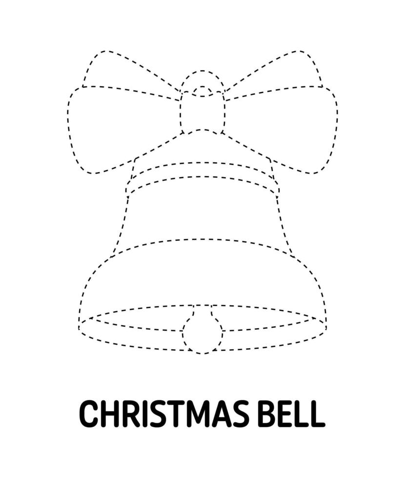 Christmas Bell tracing worksheet for kids 12748166 Vector Art at Vecteezy