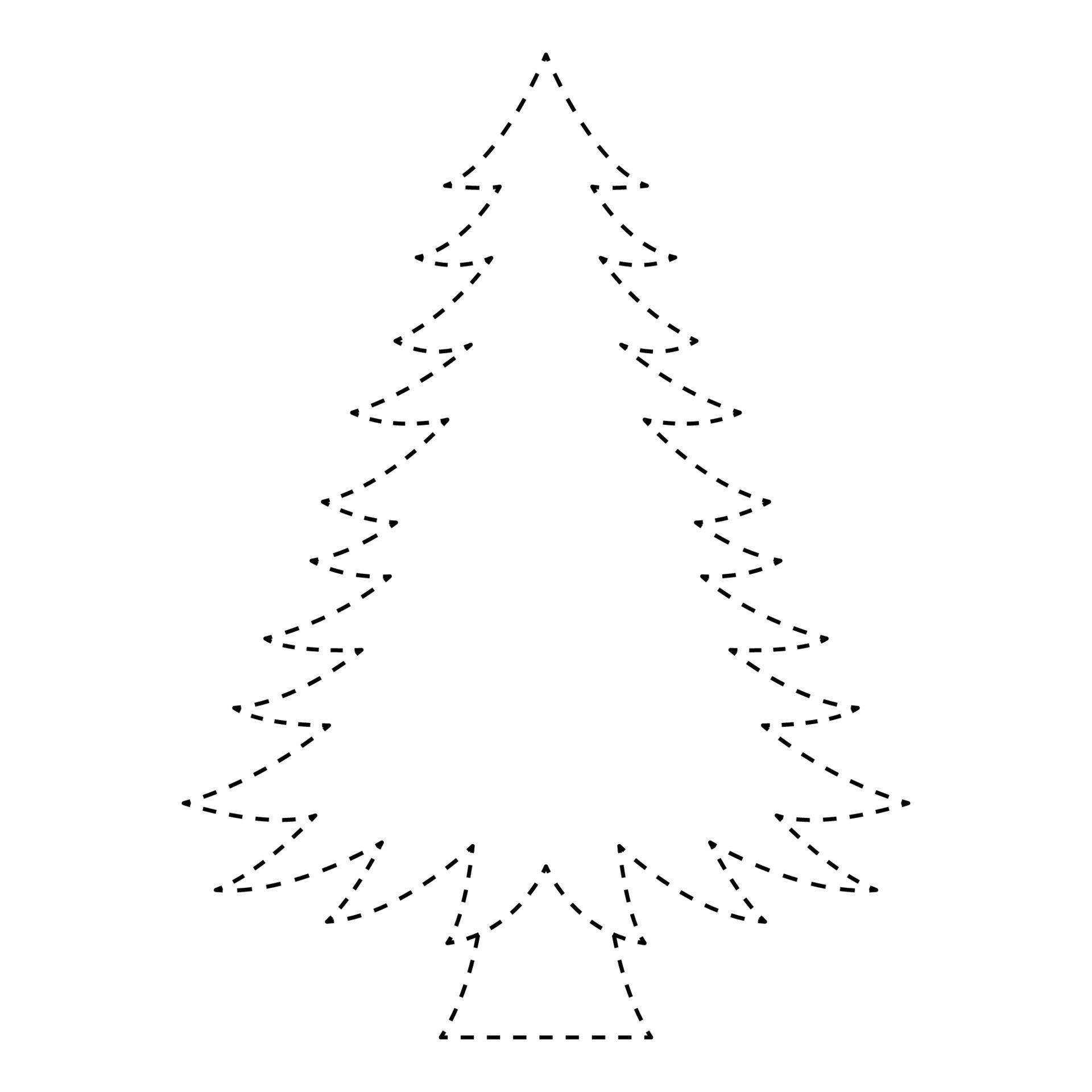 Christmas Tree tracing worksheet for kids 12748177 Vector Art at Vecteezy