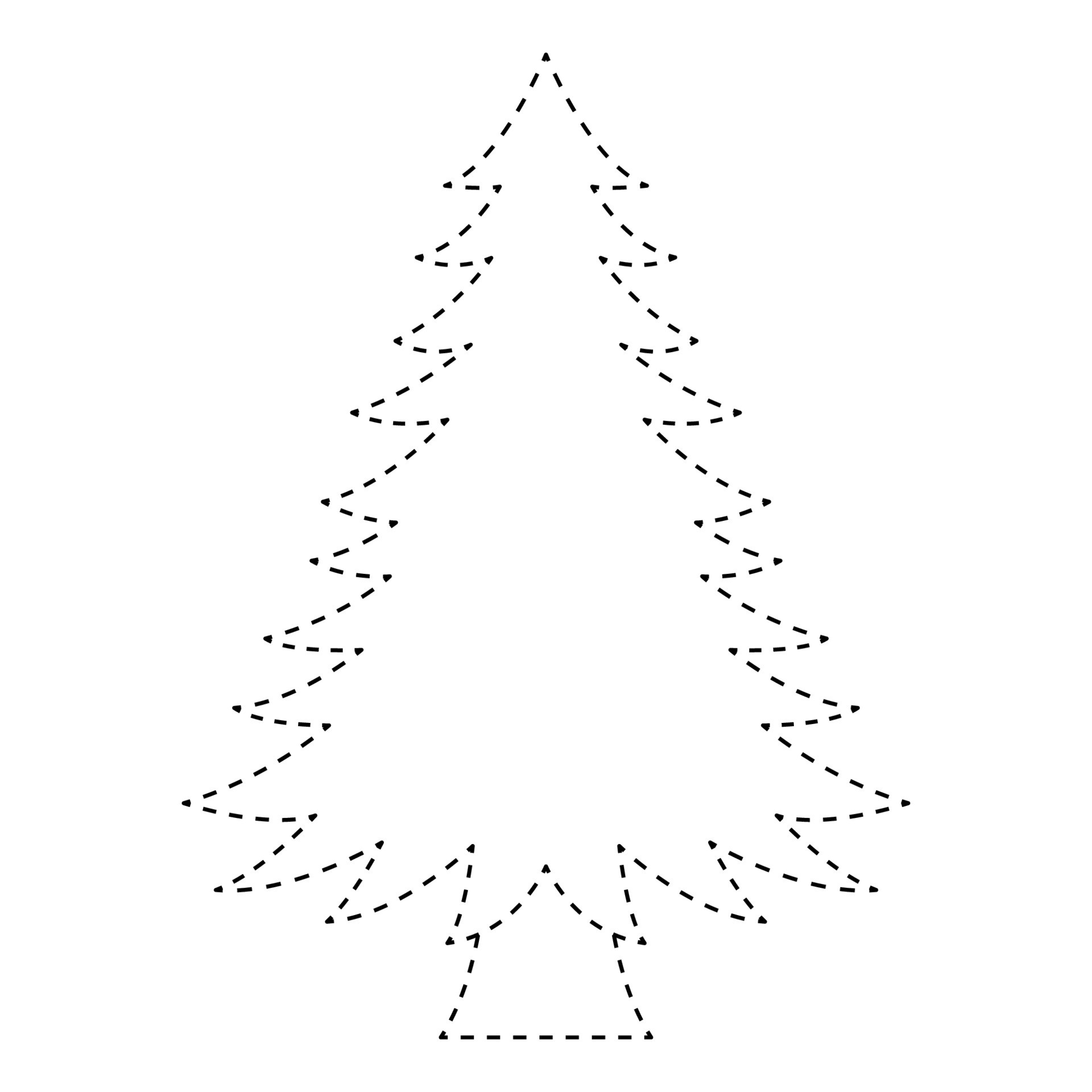 Christmas Tree tracing worksheet for kids 12748177 Vector Art at Vecteezy