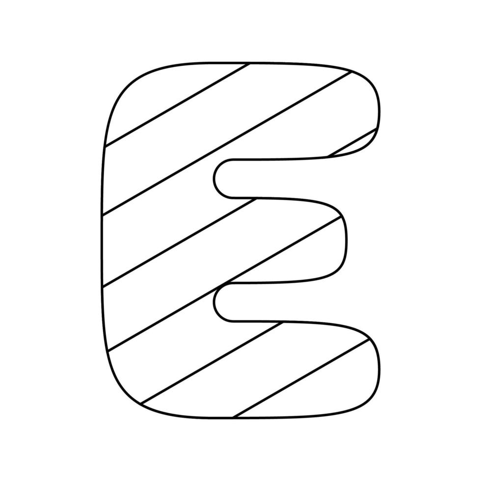 Coloring page with Letter E for kids vector