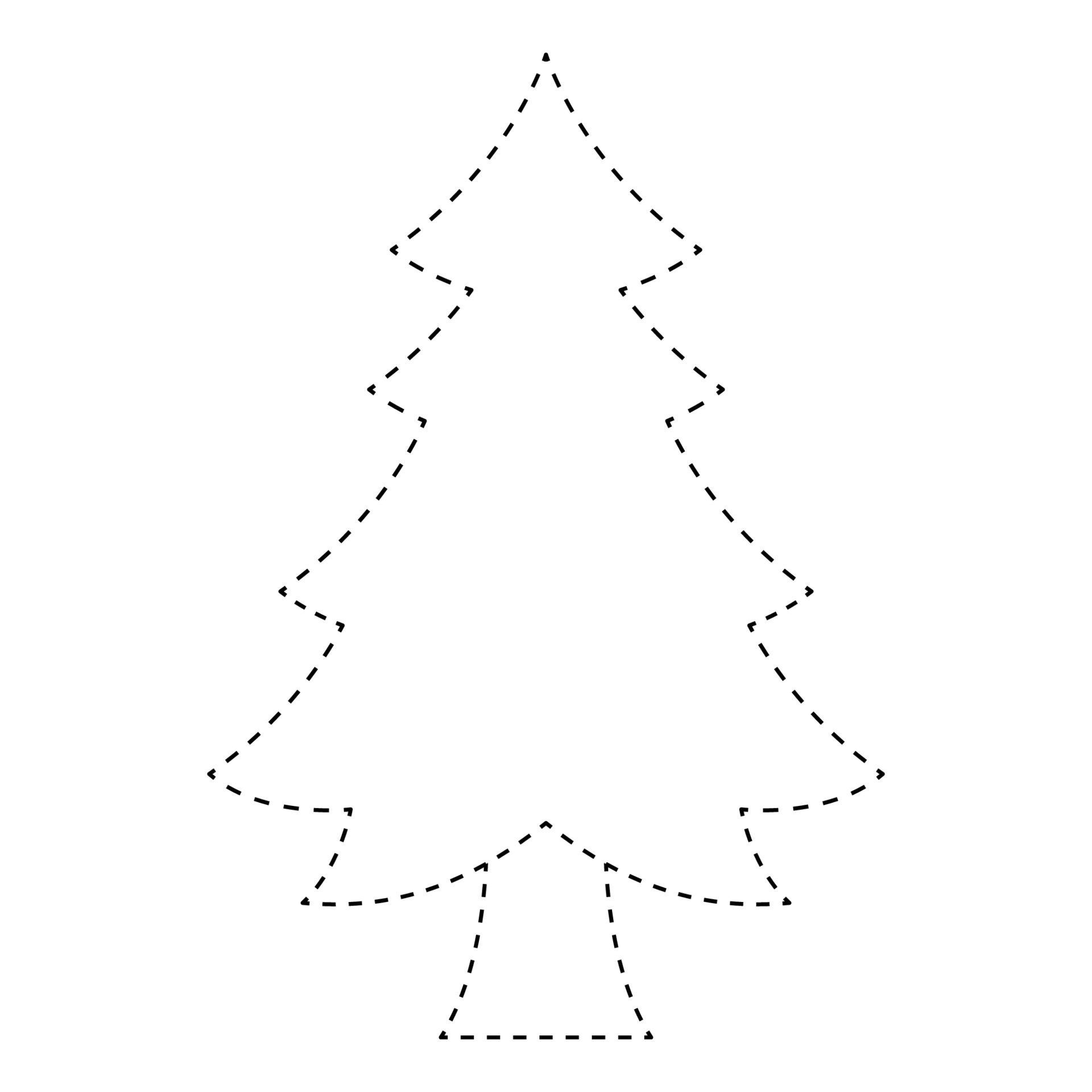 Christmas Tree tracing worksheet for kids 12748216 Vector Art at Vecteezy