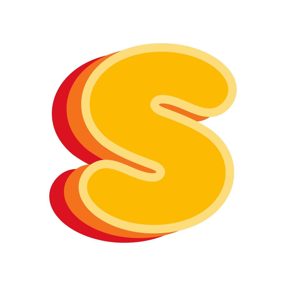 Letter S Orange, vector illustration