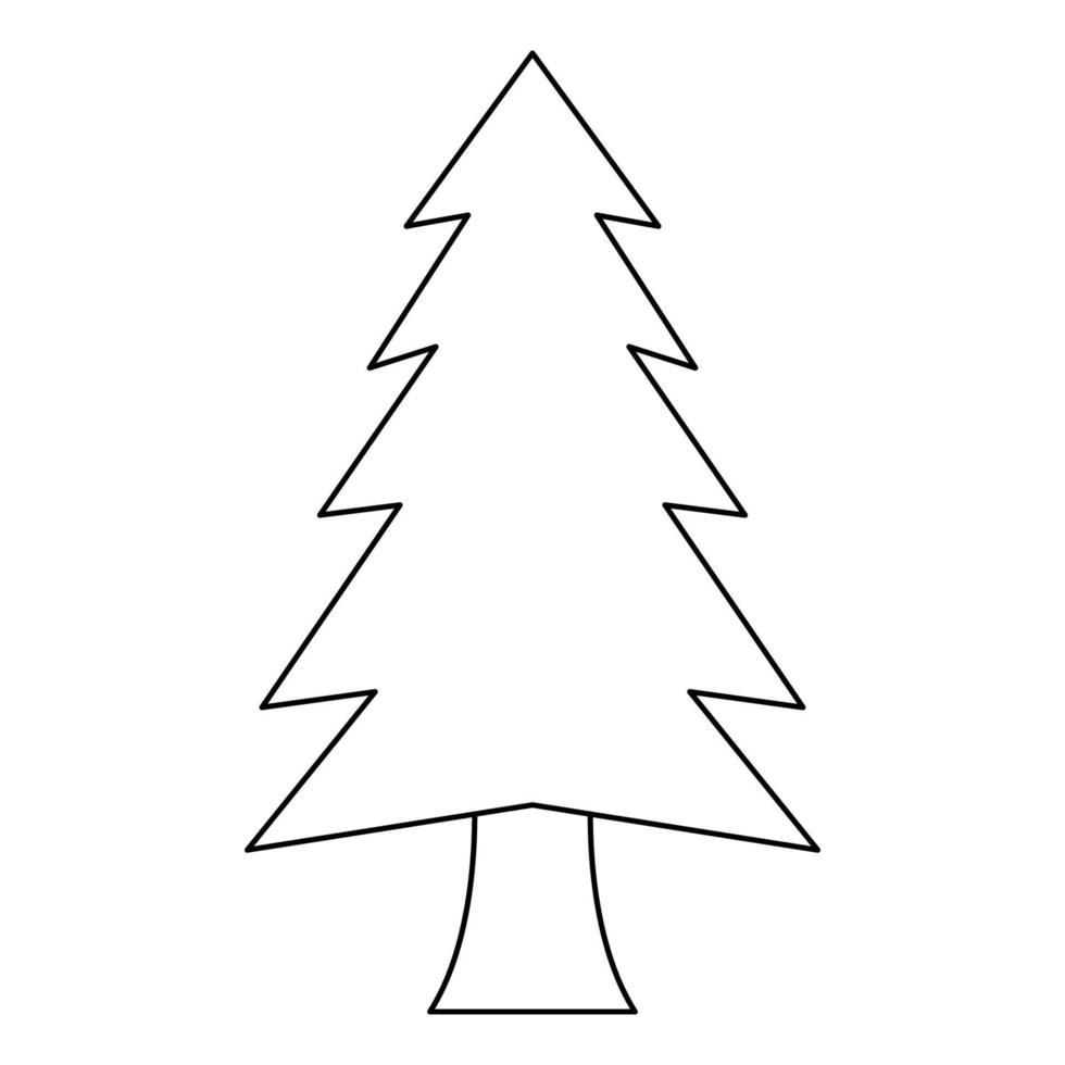 página para colorear con árbol de navidad para niños vector