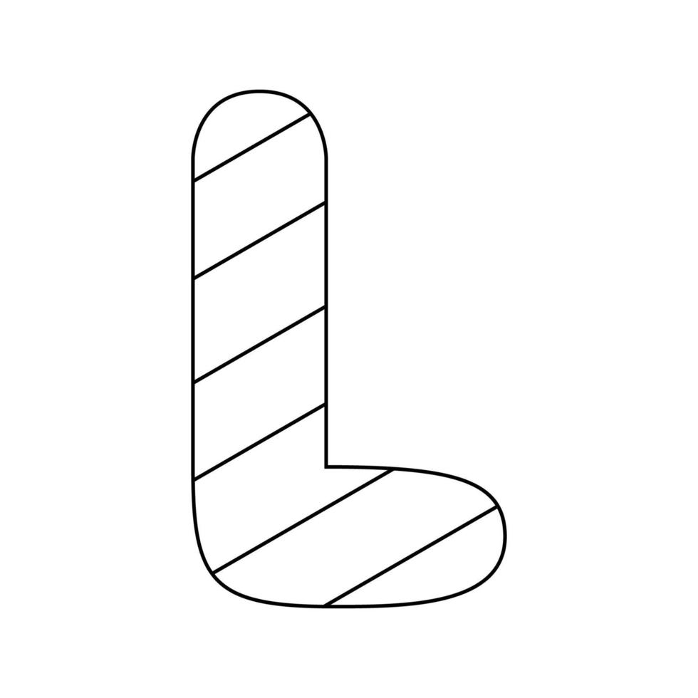 Coloring page with Letter L for kids vector