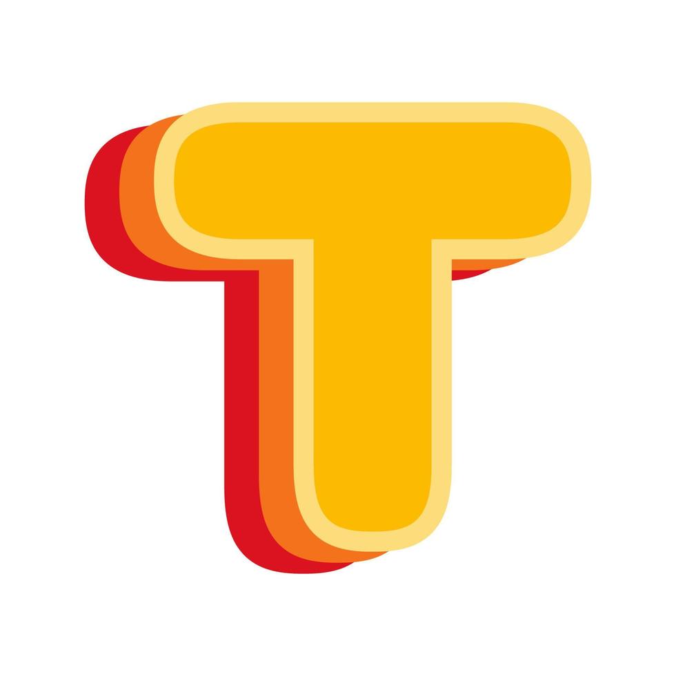 Letter T Orange, vector illustration