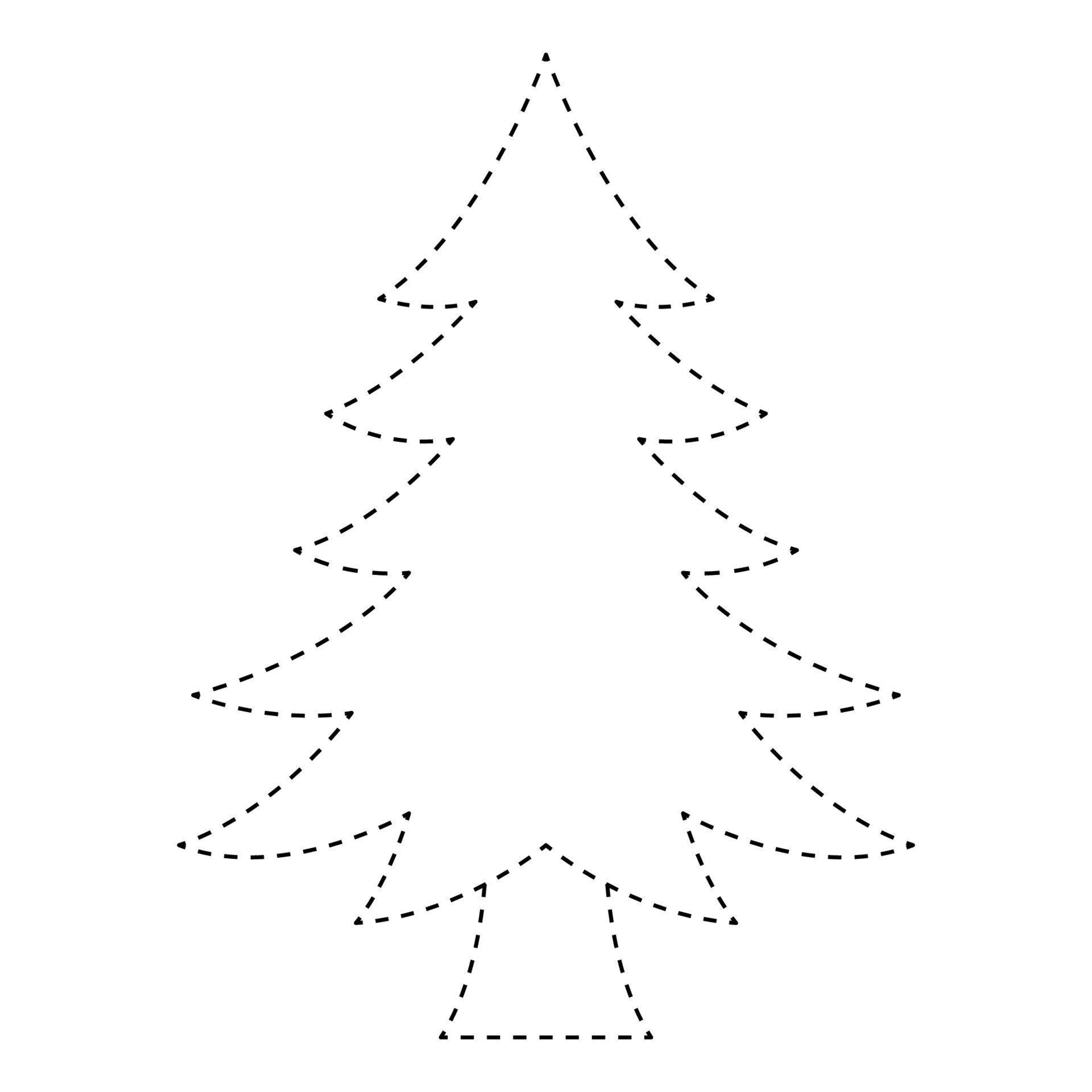 Christmas Tree tracing worksheet for kids 12748304 Vector Art at Vecteezy