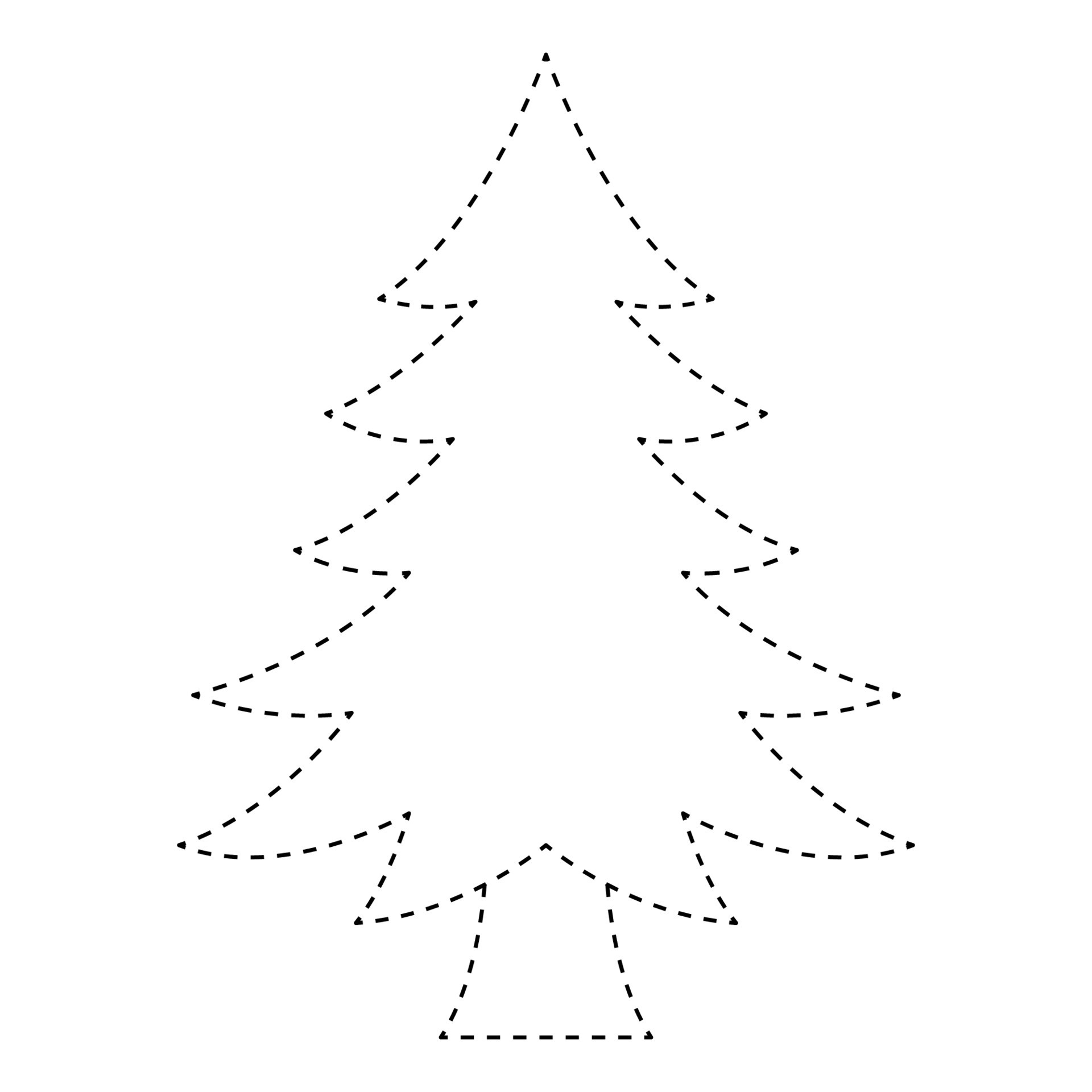 Christmas Tree tracing worksheet for kids 12748304 Vector Art at Vecteezy