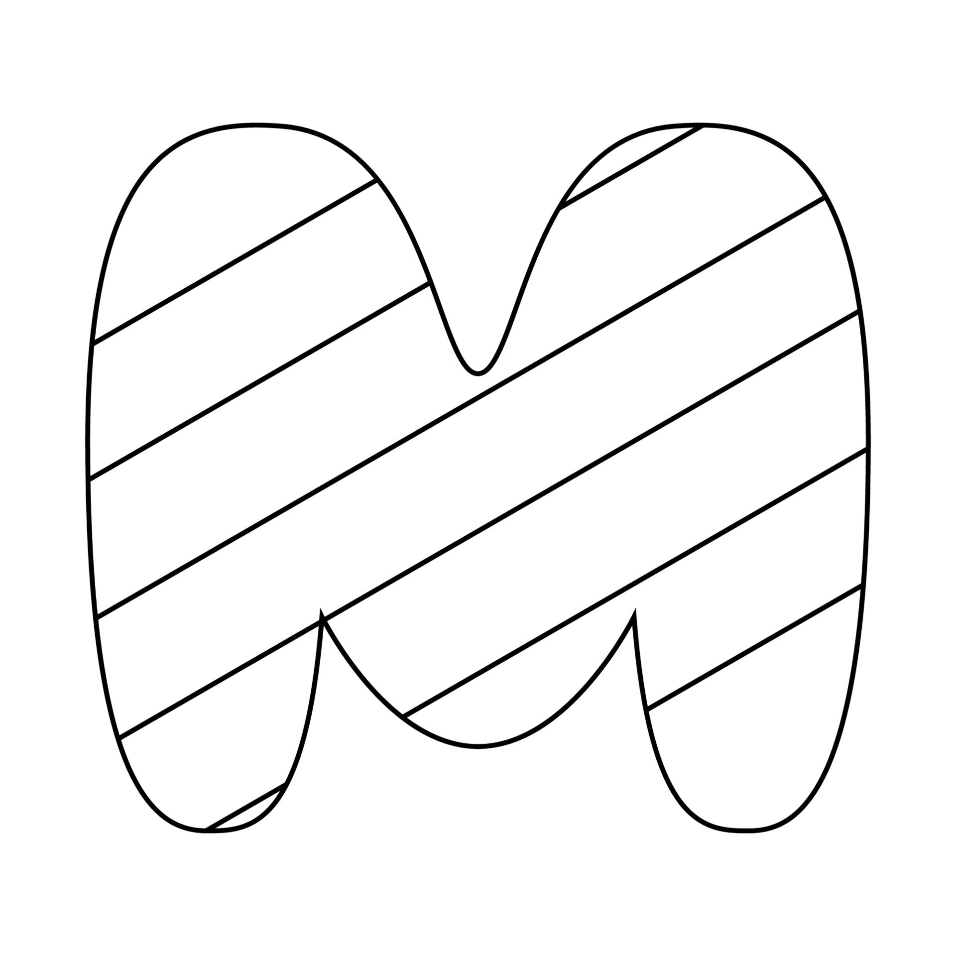 Bubble Letter M Coloring Pages
