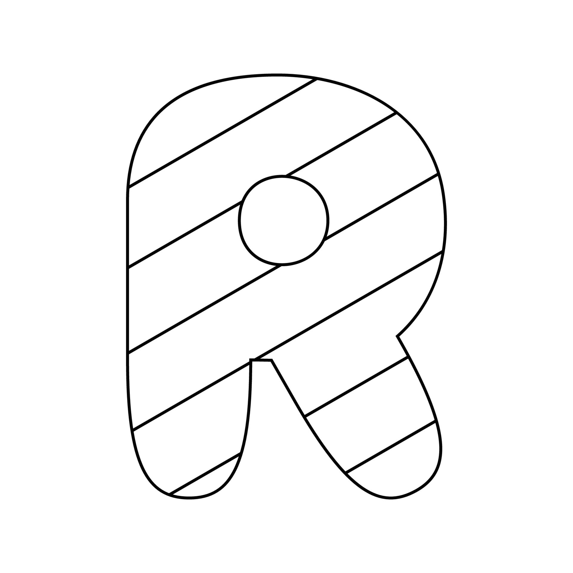 Coloring page with Letter R for kids 12748350 Vector Art at Vecteezy