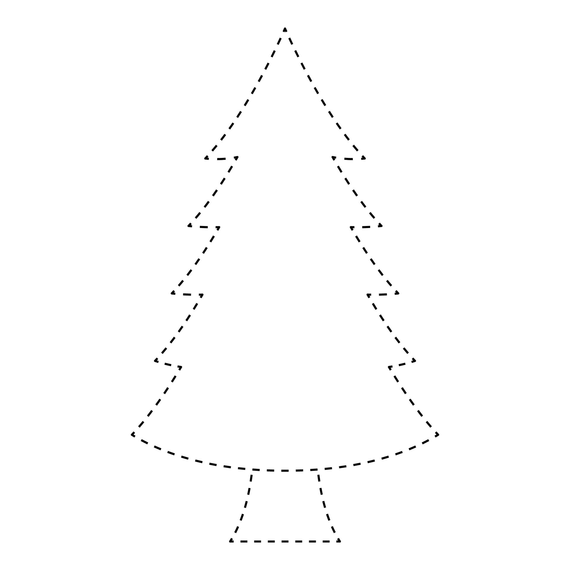 Christmas Tree tracing worksheet for kids 12748362 Vector Art at Vecteezy