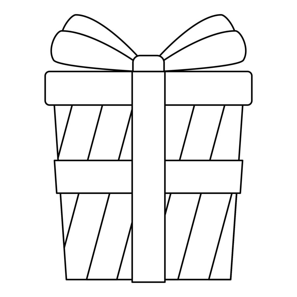 Coloring page with Gift box for kids vector