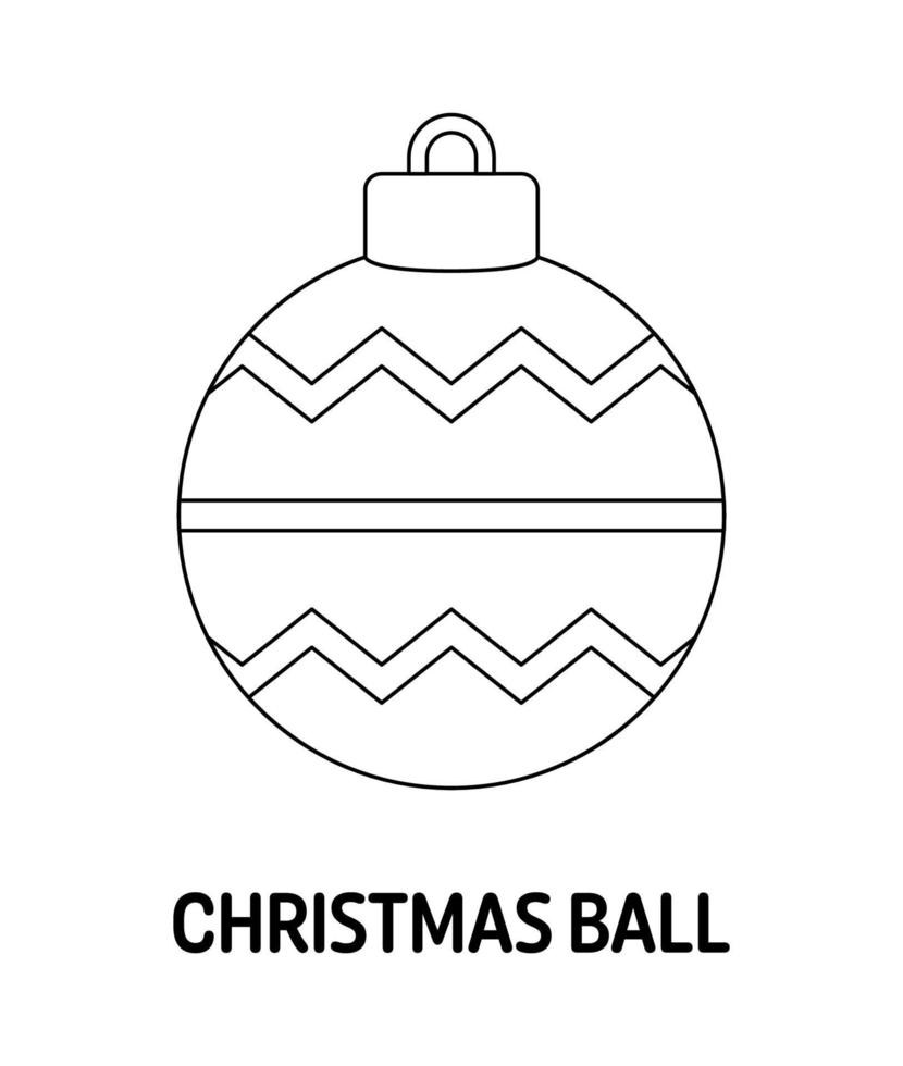 Coloring page with Christmas Ball for kids vector