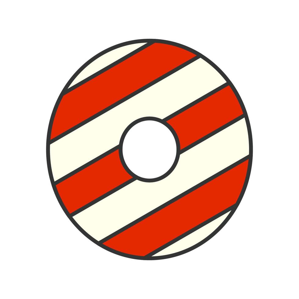 Letter O Candy Cane, vector illustration