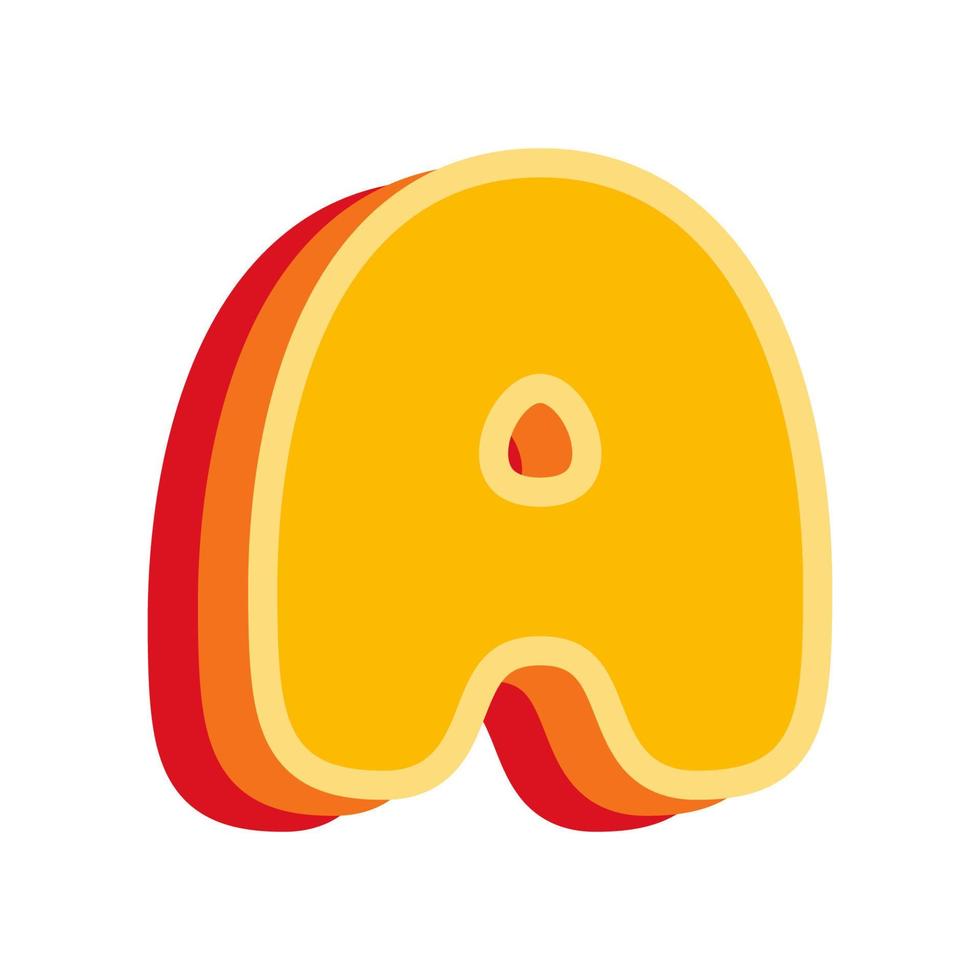 Letter A Orange, vector illustration