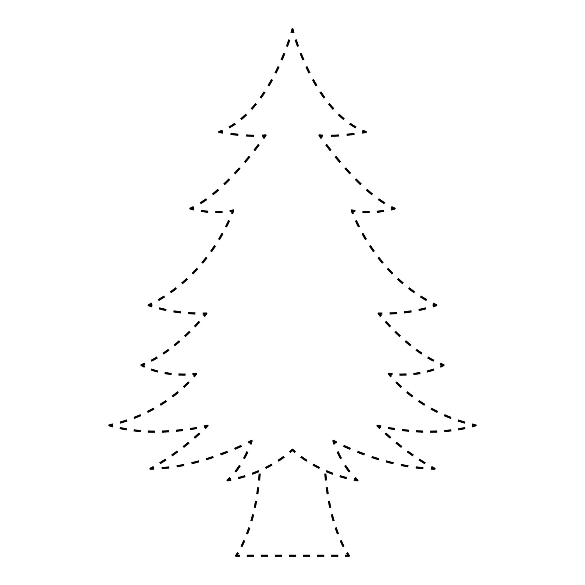 Christmas Tree tracing worksheet for kids 12748412 Vector Art at Vecteezy
