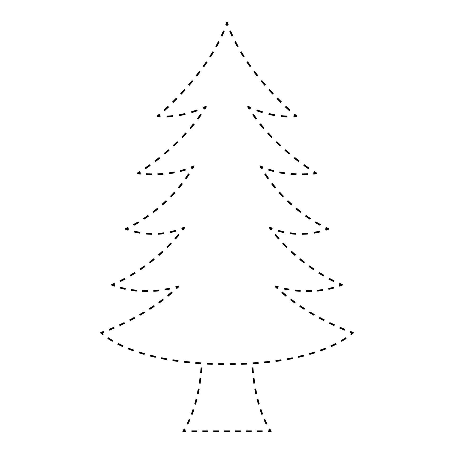 Christmas Tree tracing worksheet for kids 12748414 Vector Art at Vecteezy