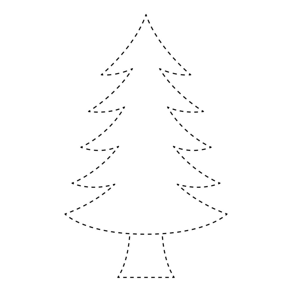 Christmas Tree tracing worksheet for kids 12748414 Vector Art at Vecteezy